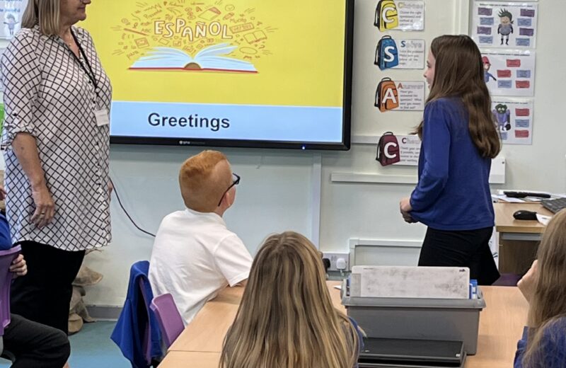 Spanish greetings with Mrs Morris in 6B