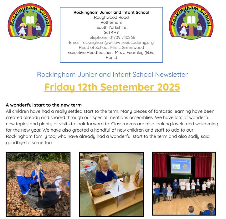 Newsletter 12th September 2025