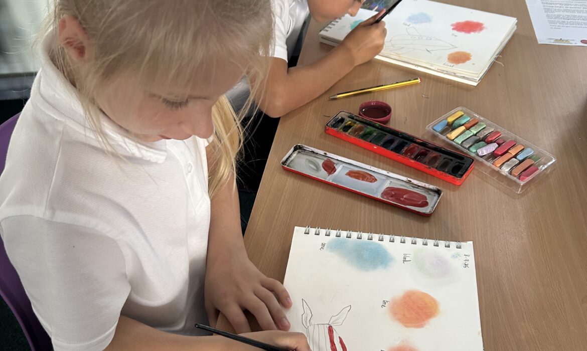 Art lesson inspired by Peter Thorpe