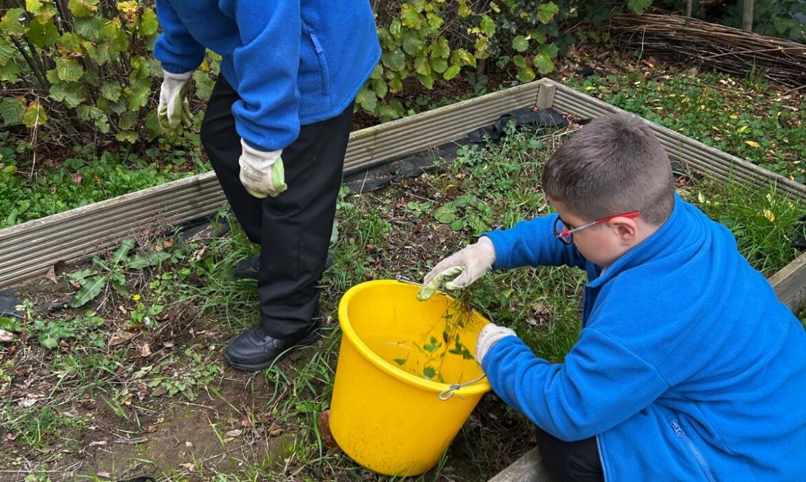 Environment club take on the challenge.