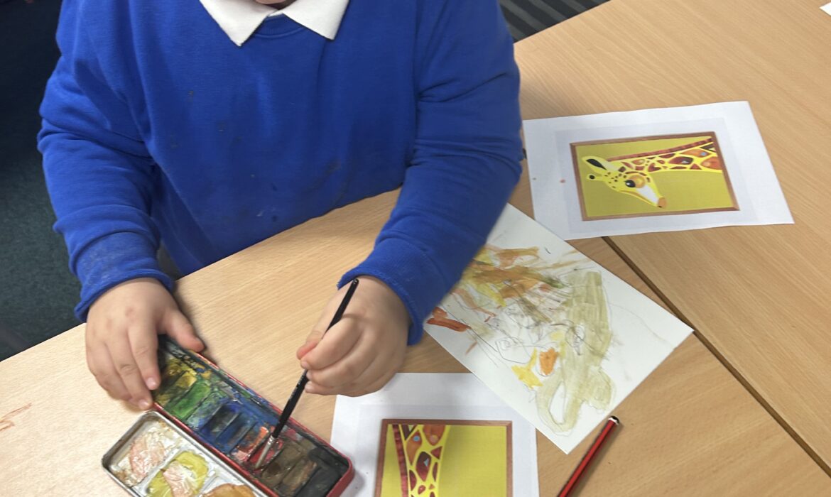 Giraffe Artwork in 1/2B