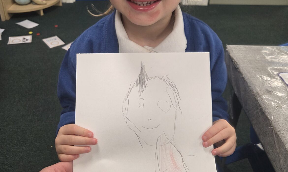 F1/2 – Little red riding hood mark making.